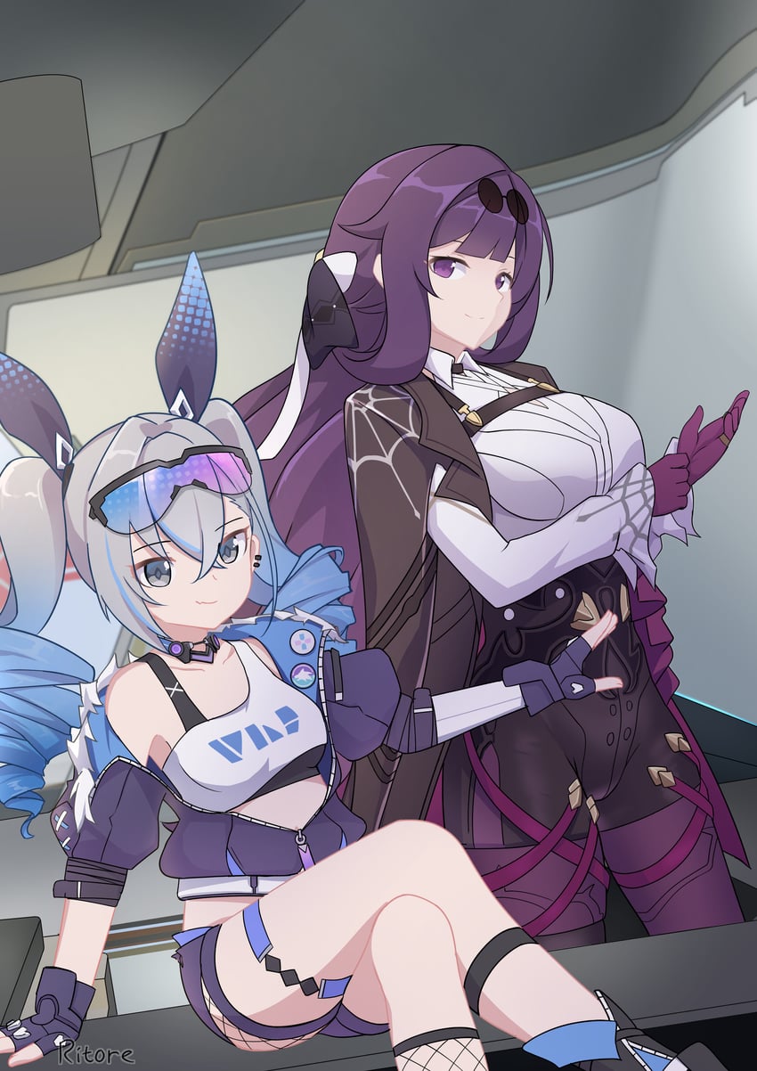 kafka, bronya zaychik, and silver wolf (honkai and 2 more) drawn by ritore