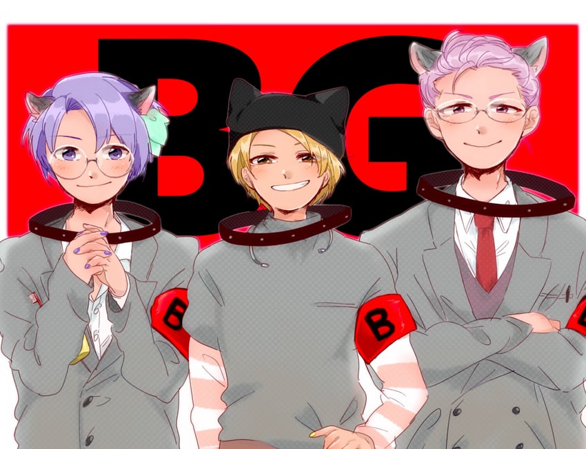 ky schweitzer, coo erhard, and rik heisenberg (di gi charat) drawn by komewatari