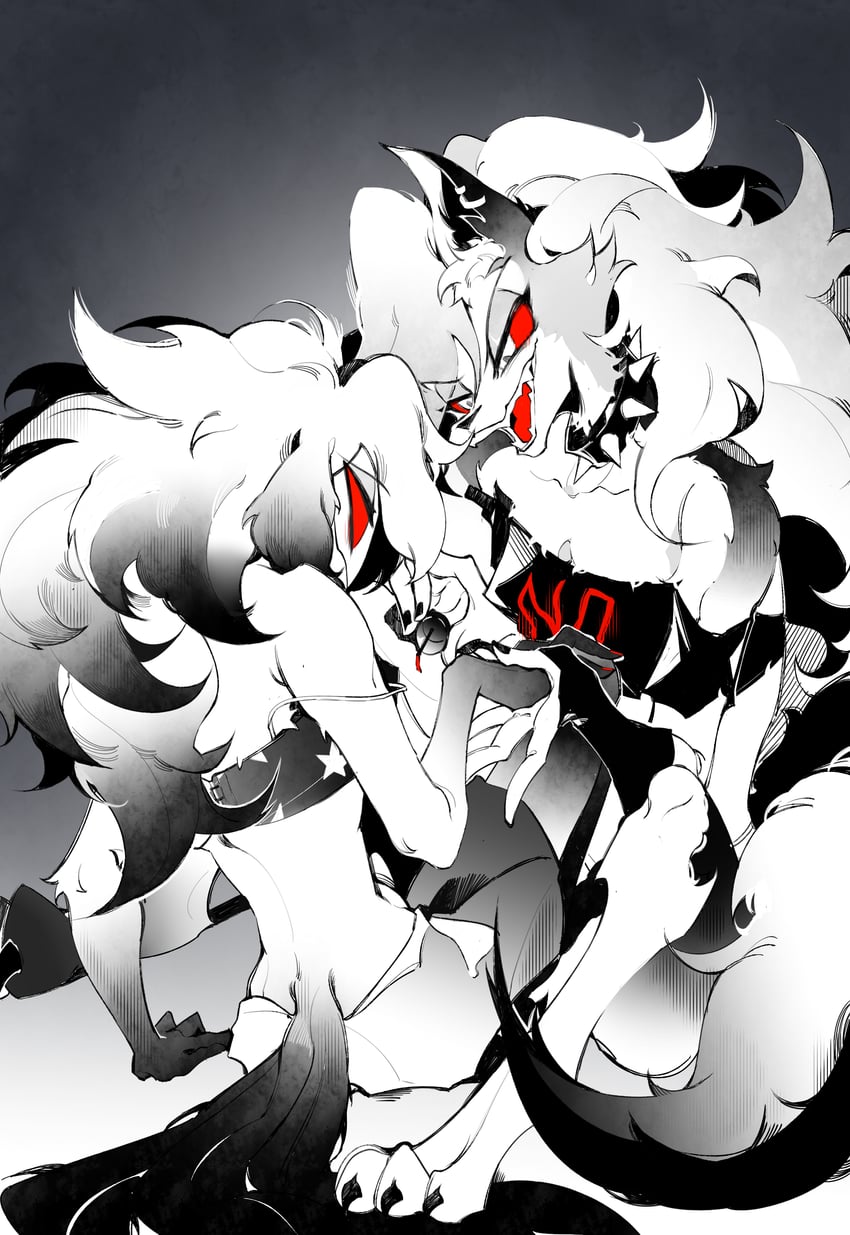 loona and octavia (helluva boss) drawn by zhu_xing_pupupu