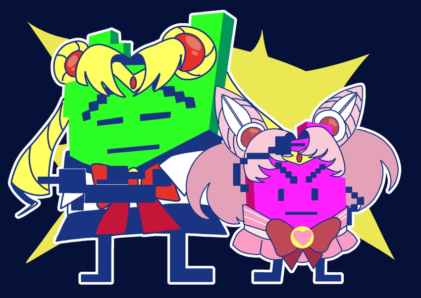 sailor moon, sailor chibi moon, err, and ignignokt (bishoujo senshi sailor moon and 1 more) drawn by appo777yon