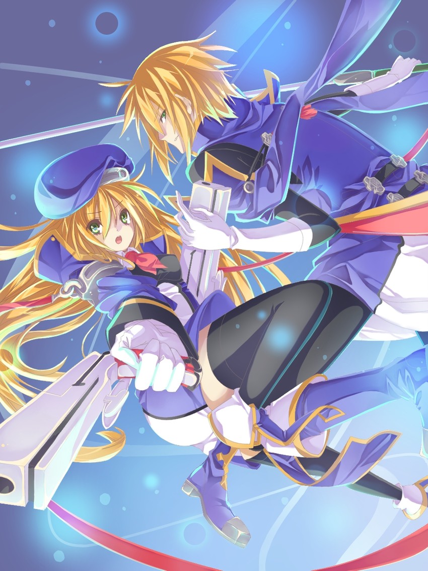 noel vermillion and jin kisaragi (blazblue) drawn by kito_shinohara
