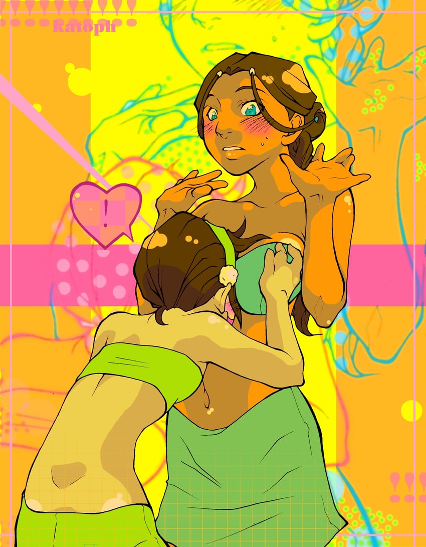 toph beifong and katara (avatar legends and 1 more) drawn by yutaan