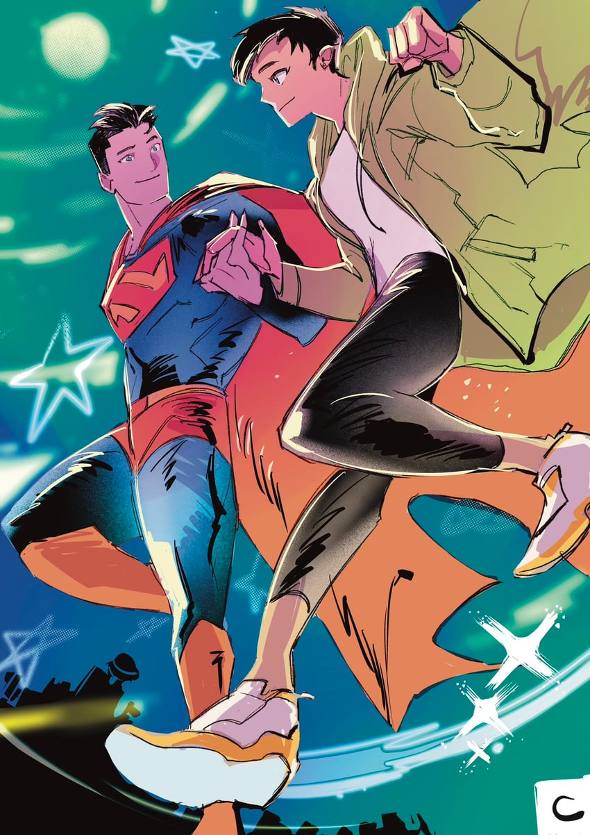 superman, clark kent, and lois lane (dc comics and 2 more) drawn by tokitokororo