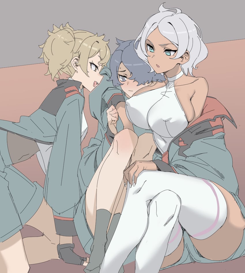 secelia dote, renee costa, and rouji chante (gundam and 1 more) drawn by kanjy00u
