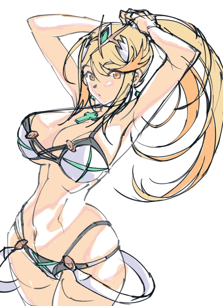 mythra (xenoblade chronicles and 1 more) drawn by ug333333