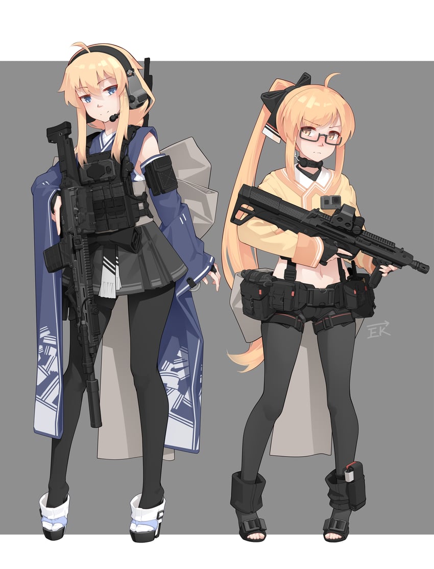 whiskey project, nana, weisheng lyu, and kenjuu kiri (original and 2 more) drawn by vectorek
