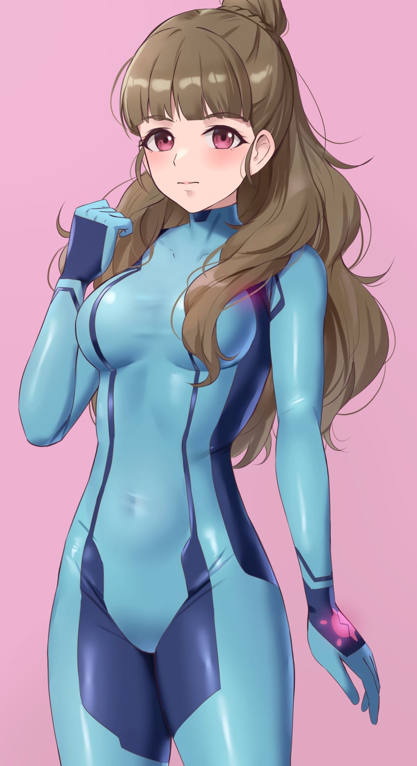 samus aran and kamiya nao (idolmaster and 2 more) drawn by amayo_thranana