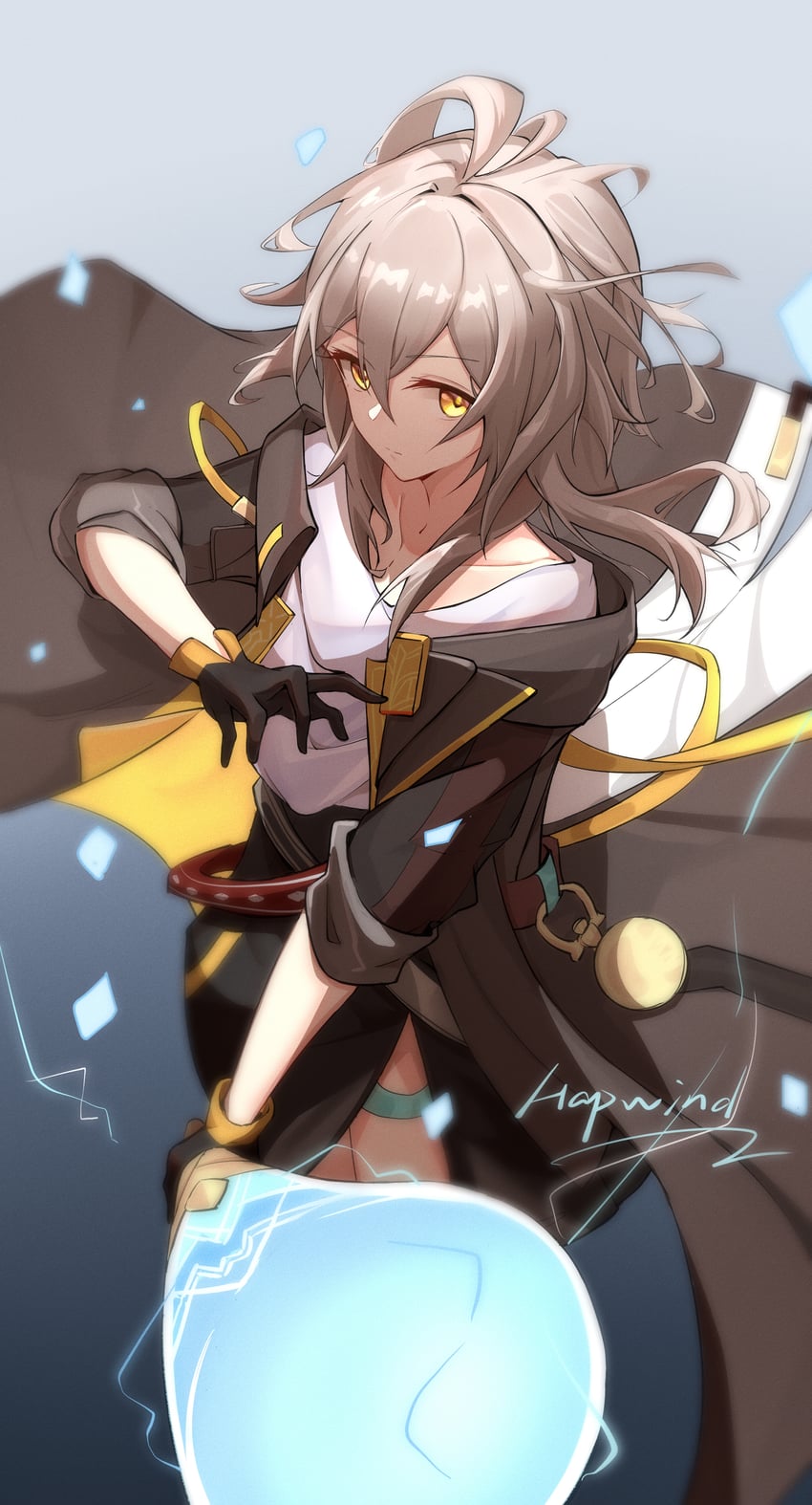trailblazer and stelle (honkai and 1 more) drawn by hapwind