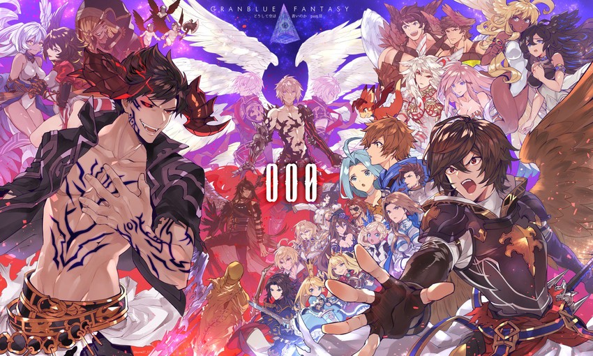 gran, cagliostro, sandalphon, lyria, vyrn, and 24 more (granblue fantasy) drawn by sumeshi_(ginshari40)