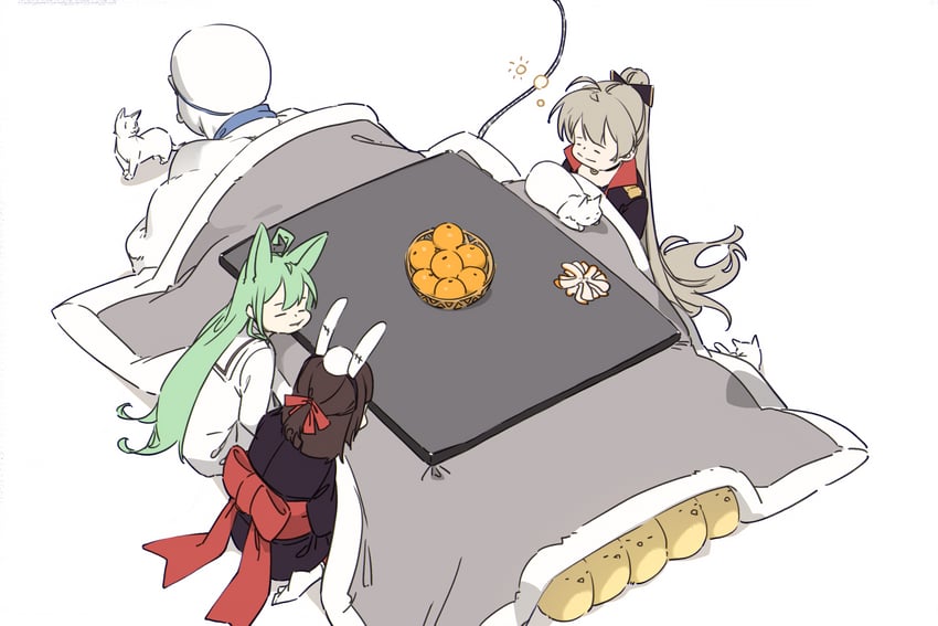 manjuu, akashi, jean bart, and shiranui (azur lane) drawn by hatski.sin