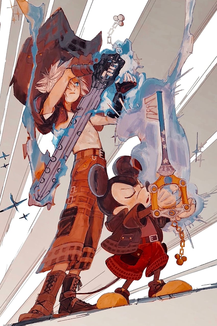 riku and mickey mouse (kingdom hearts and 2 more) drawn by otil_(eien_no_nisaizi)