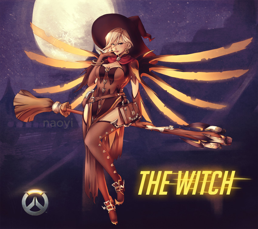 mercy and witch mercy (overwatch and 1 more) drawn by naoyi