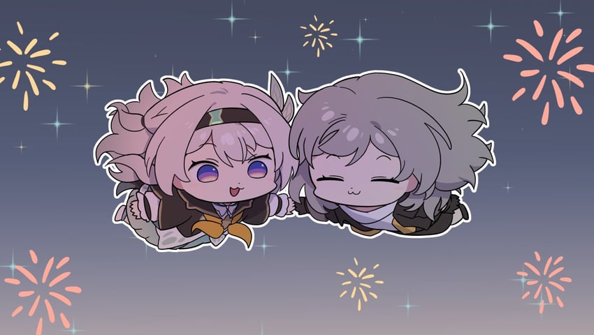 trailblazer, firefly, and stelle (honkai and 1 more) drawn by ooyun