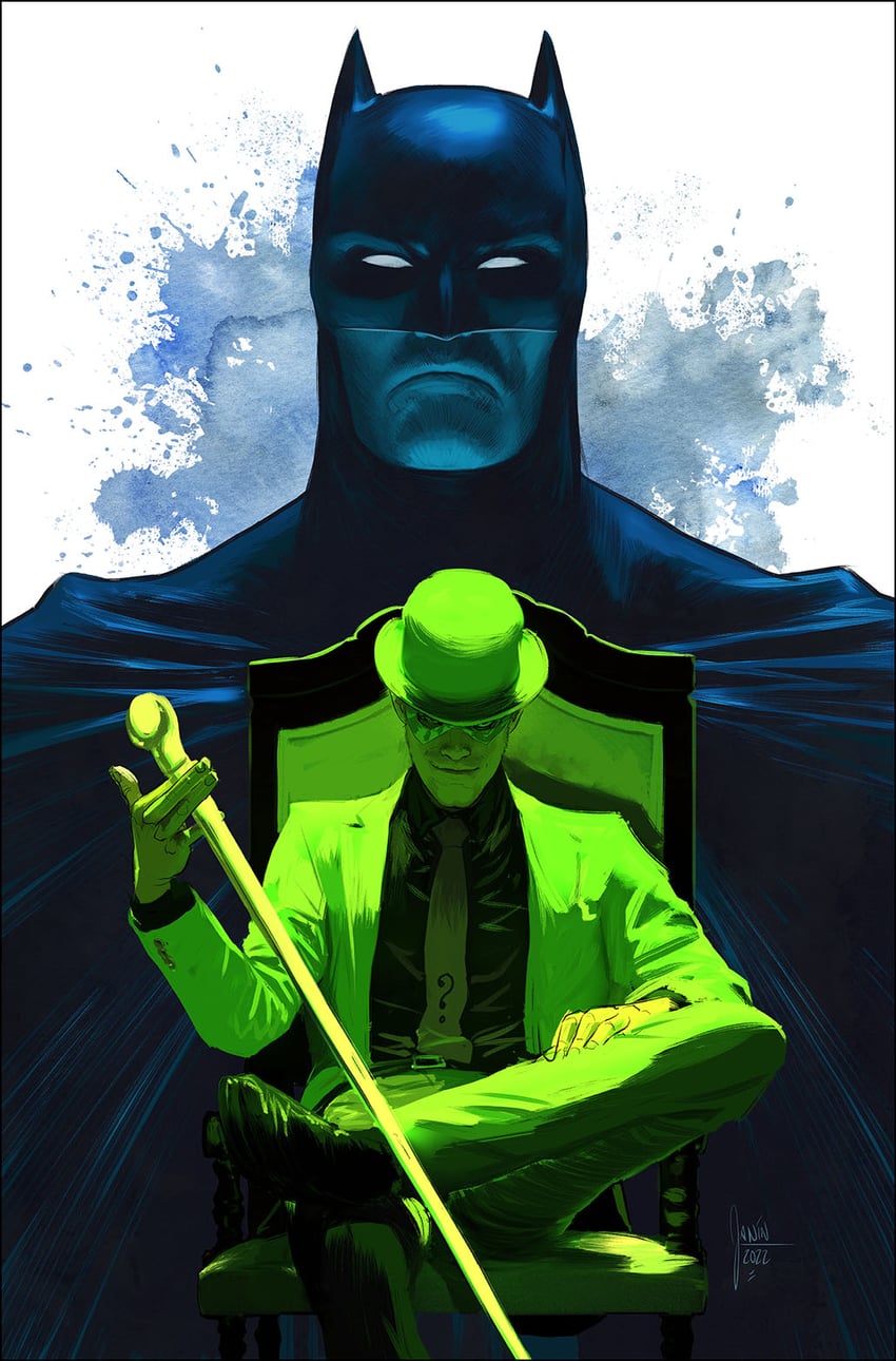 batman and the riddler (dc comics and 1 more) drawn by mikel_janin