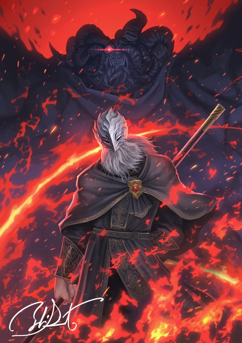 mohg lord of blood and sir ansbach (elden ring and 1 more) drawn by satoyuki