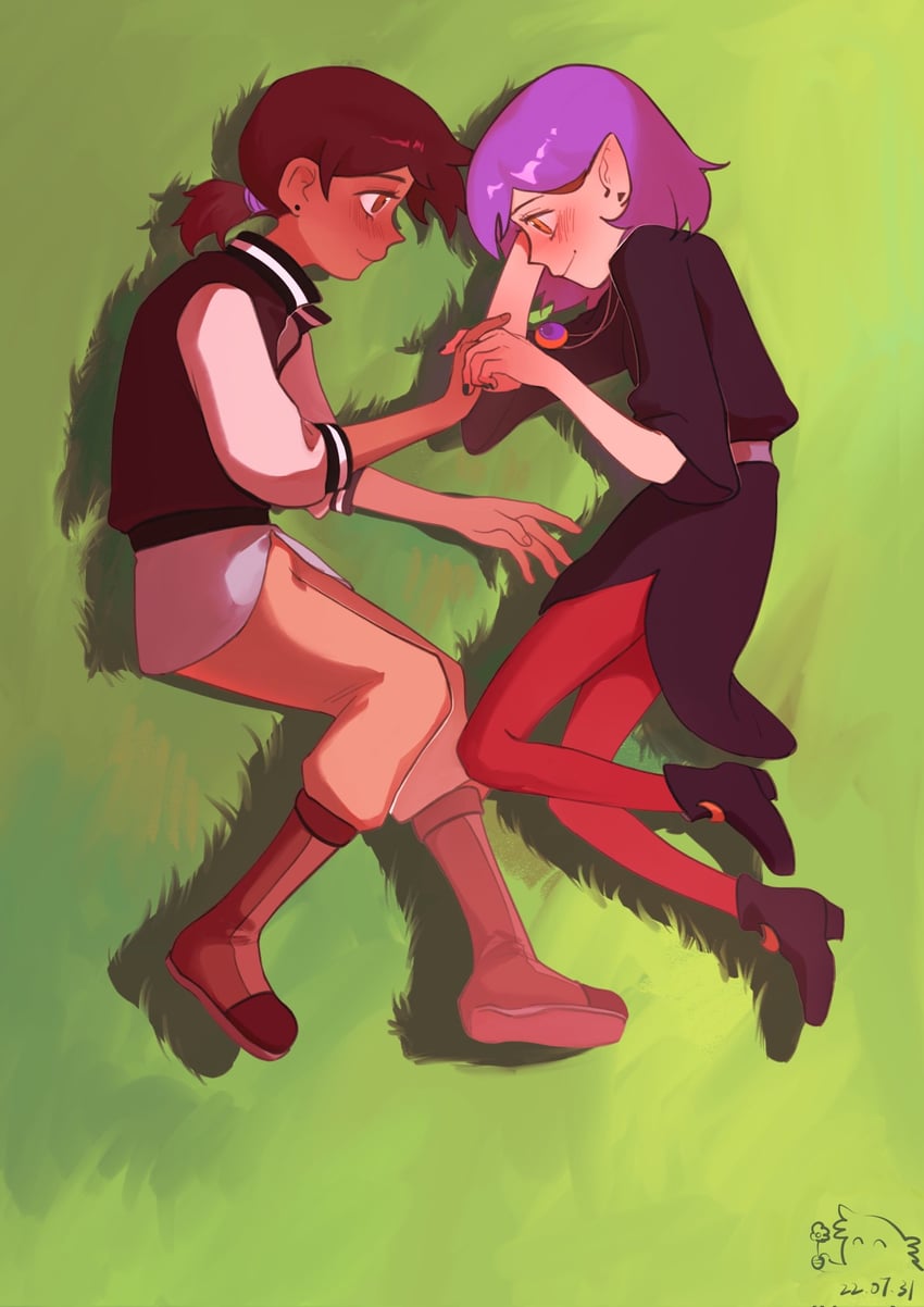 luz noceda and amity blight (the owl house) drawn by yushx31