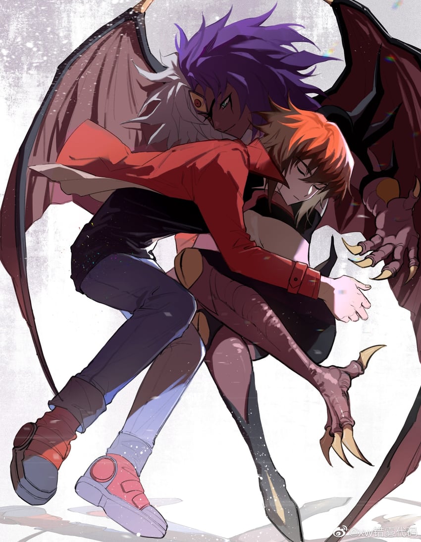 yuki judai and yubel (yu-gi-oh! and 1 more) drawn by xw3147320553321