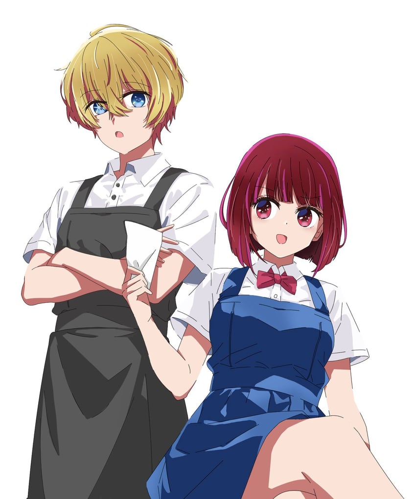 arima kana and hoshino aquamarine (oshi no ko) drawn by kusana_(kusana47454281)