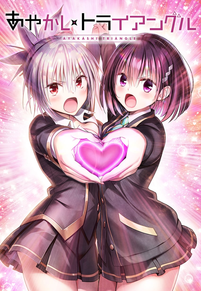 kazamaki matsuri and kanade suzu (ayakashi triangle) drawn by momocchi18 and yabuki_kentarou