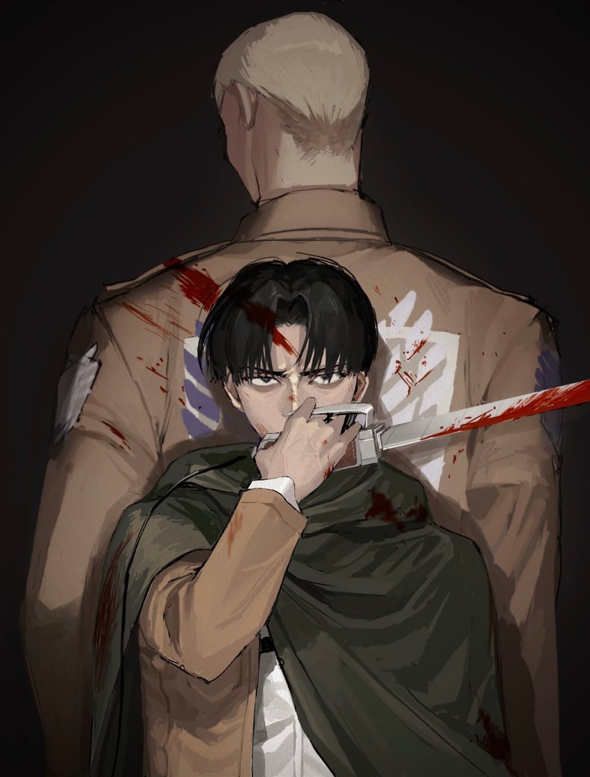 levi and erwin smith (shingeki no kyojin) drawn by mashiro_andy