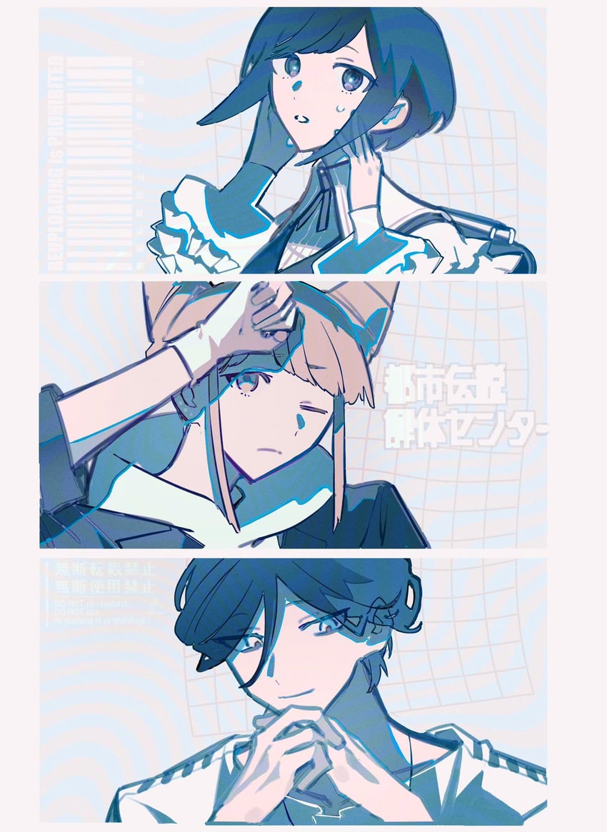 fukurai azami, meguriya ayumu, and jasmine (toshi densetsu kaitai center) drawn by moonplls