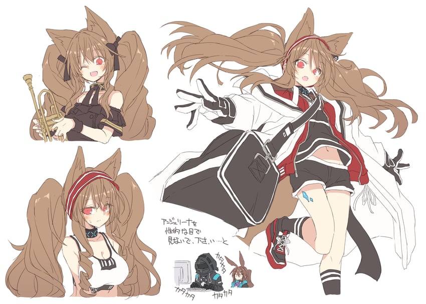 doctor, amiya, and angelina (arknights and 1 more) drawn by satou_kibi