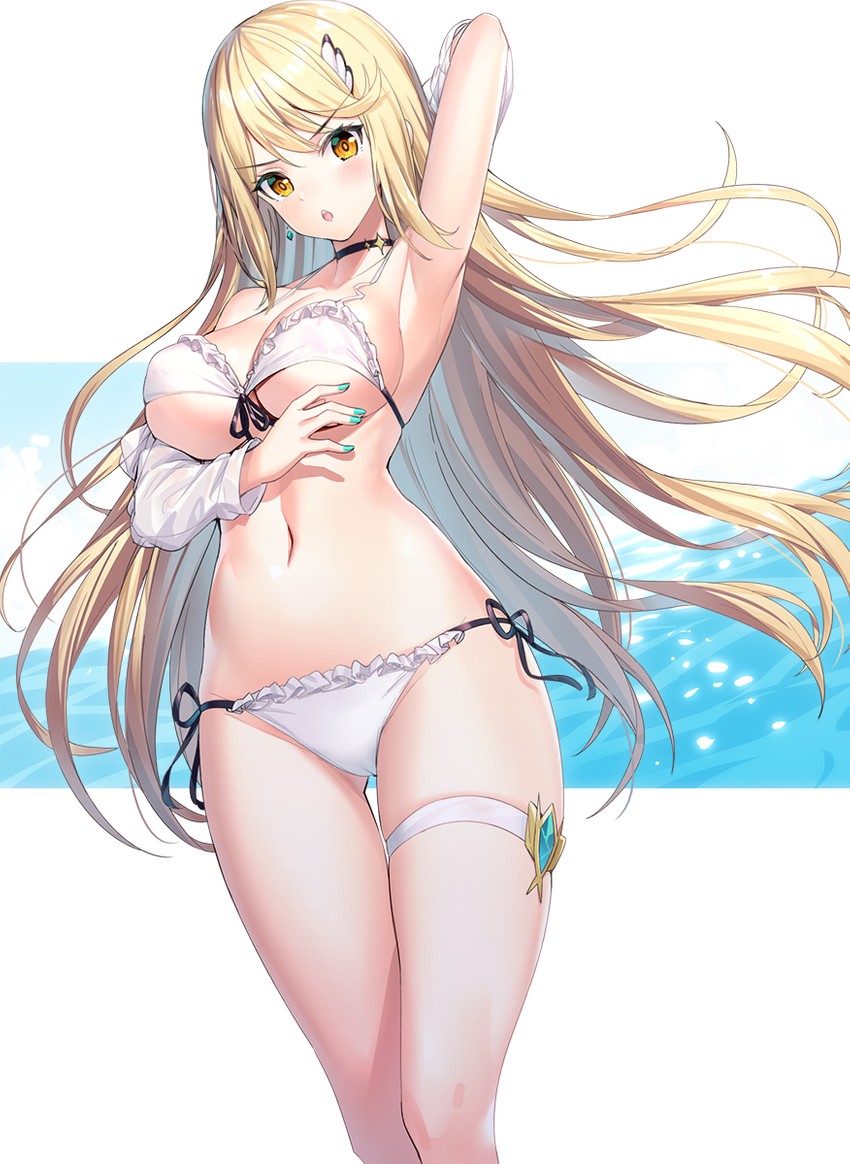 mythra (xenoblade chronicles and 1 more) drawn by ririko_(zhuoyandesailaer)