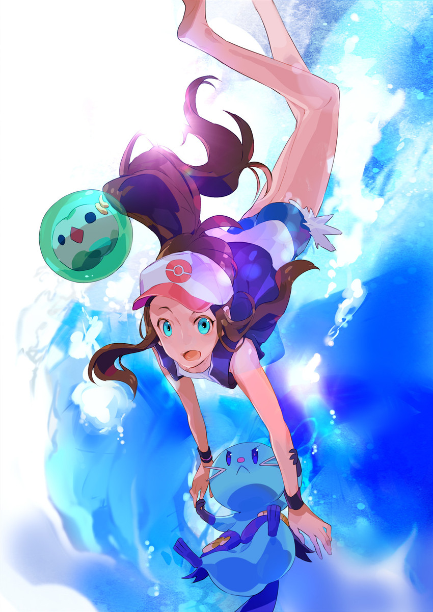 hilda, solosis, and dewott (pokemon and 1 more) drawn by kazune_(baumkuchen)