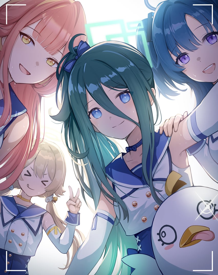 yuuka, aris, aru, hifumi, and peroro (blue archive) drawn by 2r-_(pixiv8168114)