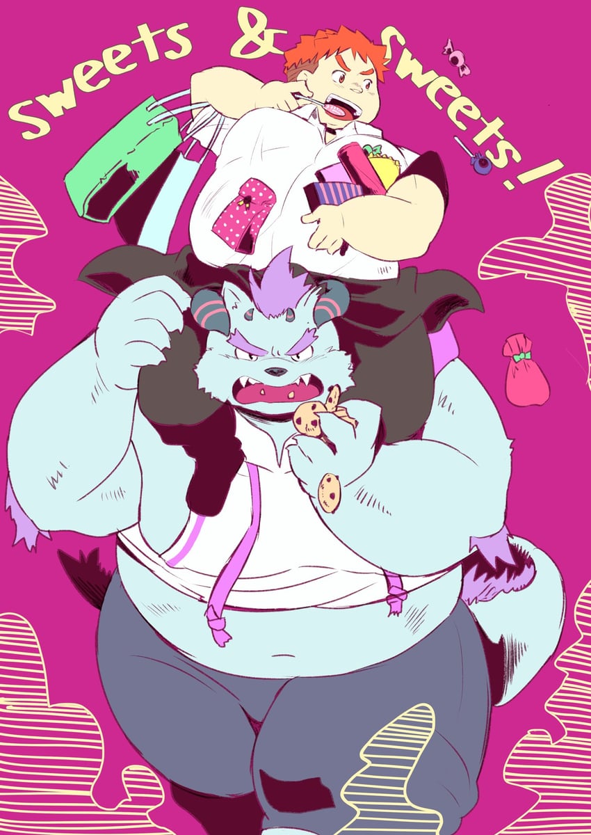 yakushimaru ryota and behemoth (tokyo afterschool summoners) drawn by maru_(maru_707)