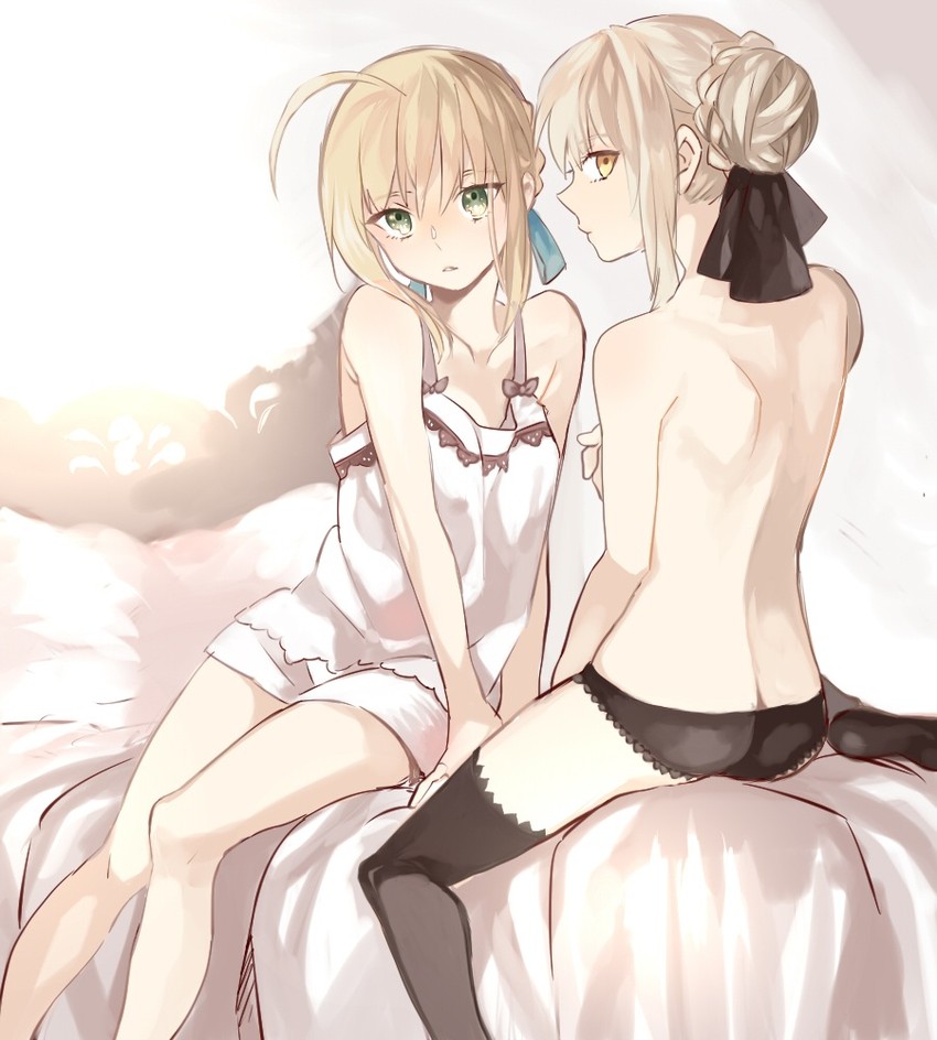 artoria pendragon, saber, and saber alter (fate and 2 more) drawn by buun_ko