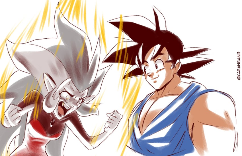 son goku and edalyn clawthorne (dragon ball and 2 more) drawn by bang_dacy