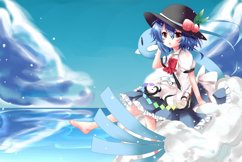 hinanawi tenshi and altaria (touhou and 2 more) drawn by oumi_hi