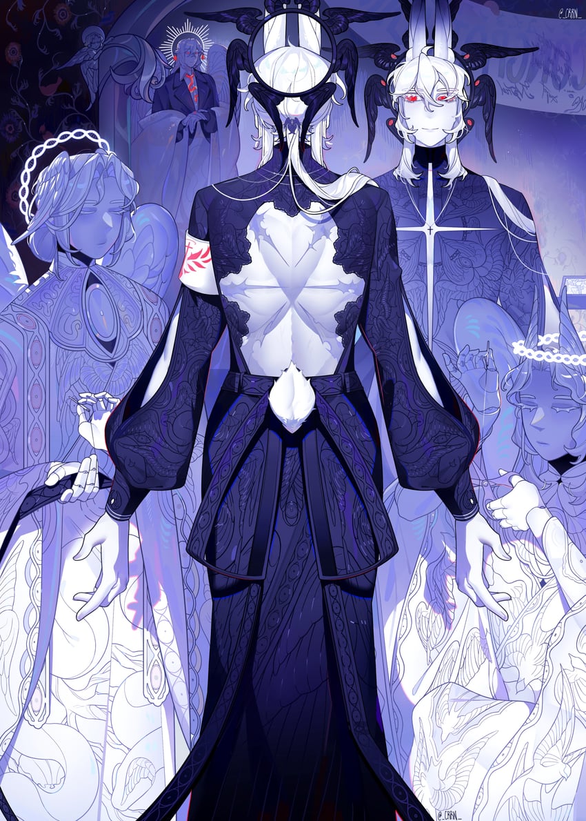 rei and uriel (original) drawn by crrn