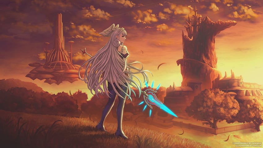 melia antiqua (xenoblade chronicles and 2 more) drawn by gofelem