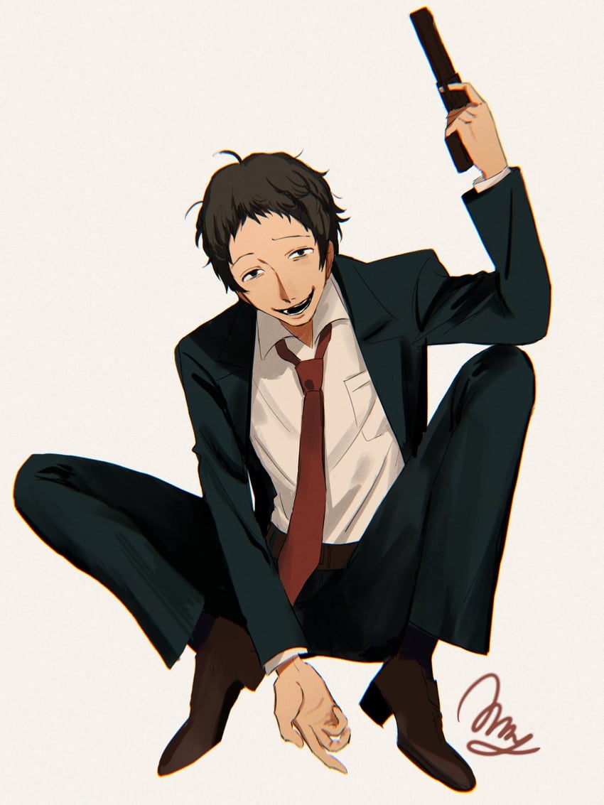 adachi tooru (persona and 1 more) drawn by momotamago