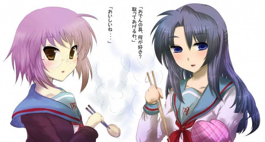 nagato yuki and asakura ryoko (suzumiya haruhi no yuuutsu and 1 more) drawn by eima_(eim2)