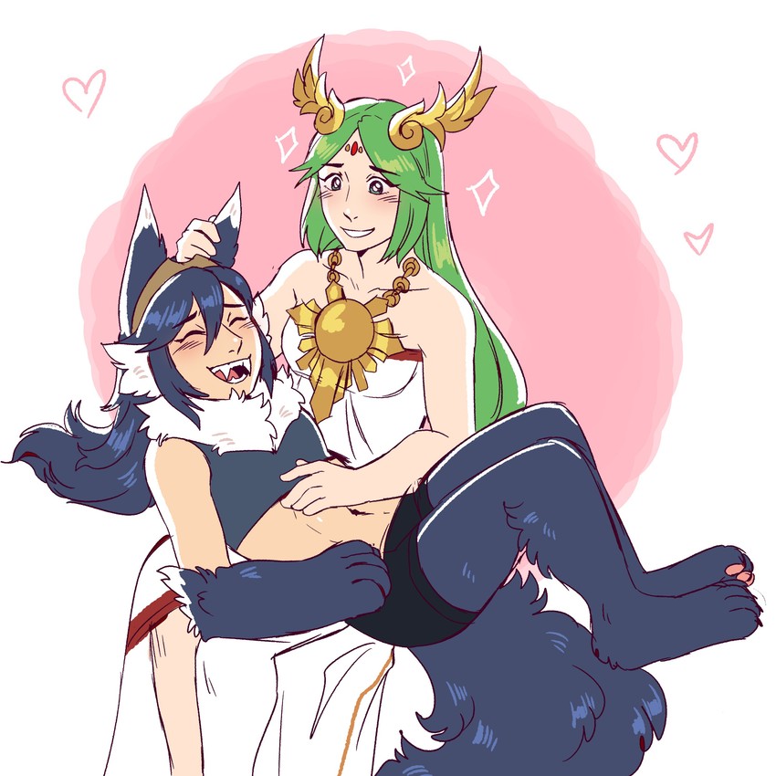 lucina, midorikawa nao, and palutena (fire emblem and 3 more) drawn by frogbians