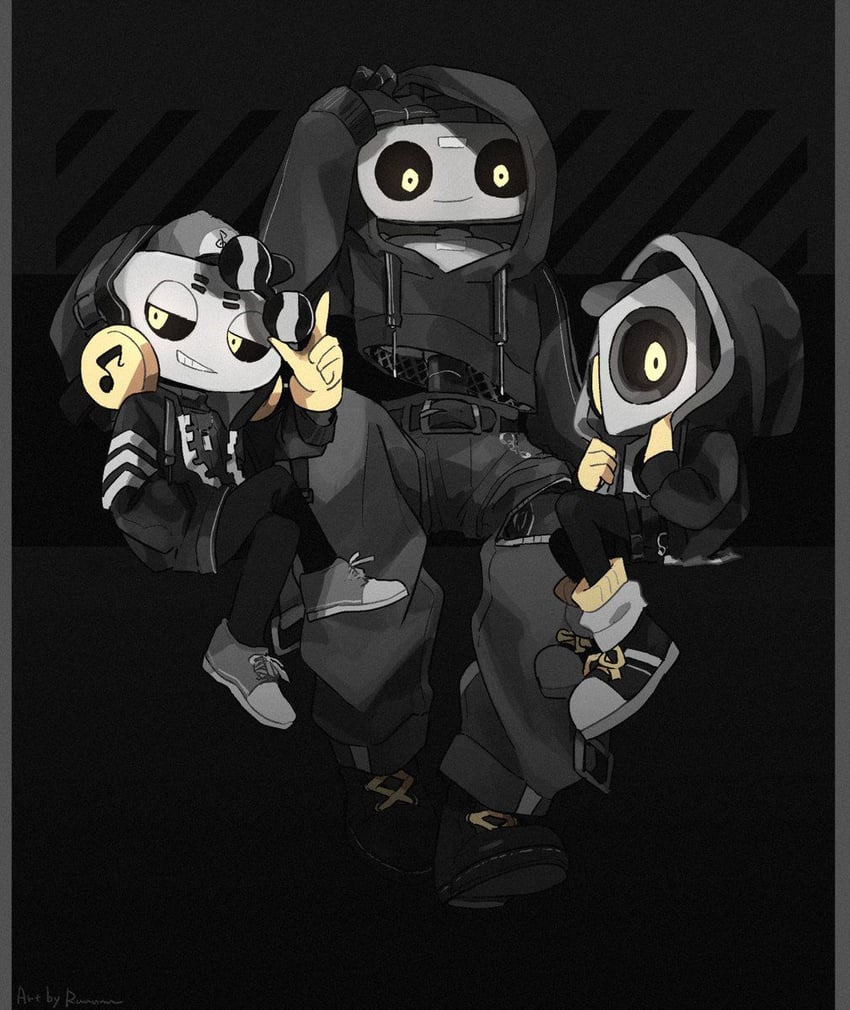 k k, sweet, and cap'n (deltarune) drawn by ruannu