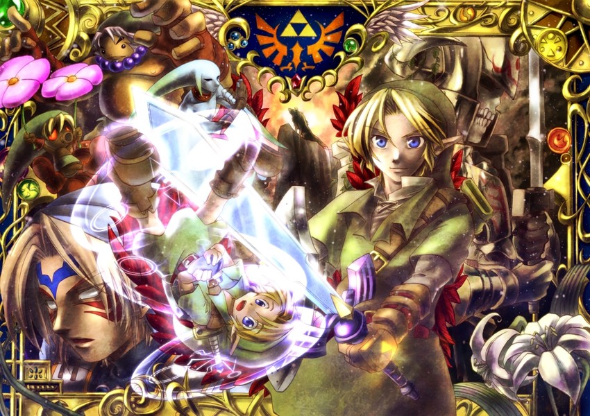 link, young link, wolf link, fierce deity, deku link, and 3 more (the legend of zelda and 2 more) drawn by suzumiya_misa