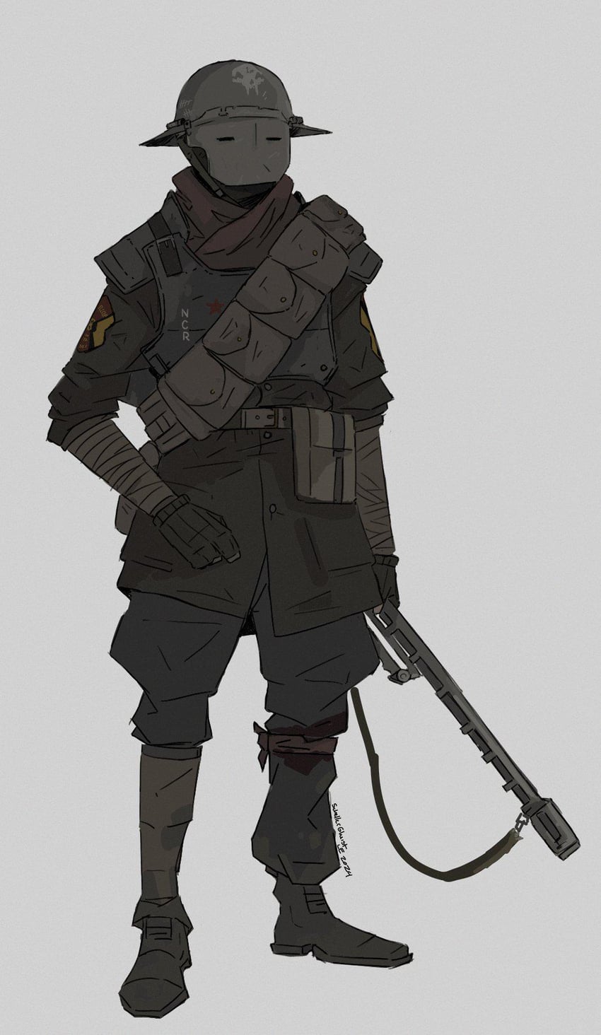ncr trooper and ncr first recon soldier (fallout and 1 more) drawn by schellergheist