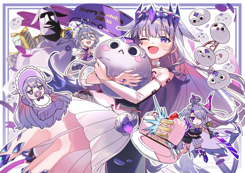 koseki bijou, pebble, momseki, and dadseki (hololive and 1 more) drawn by yomosaka