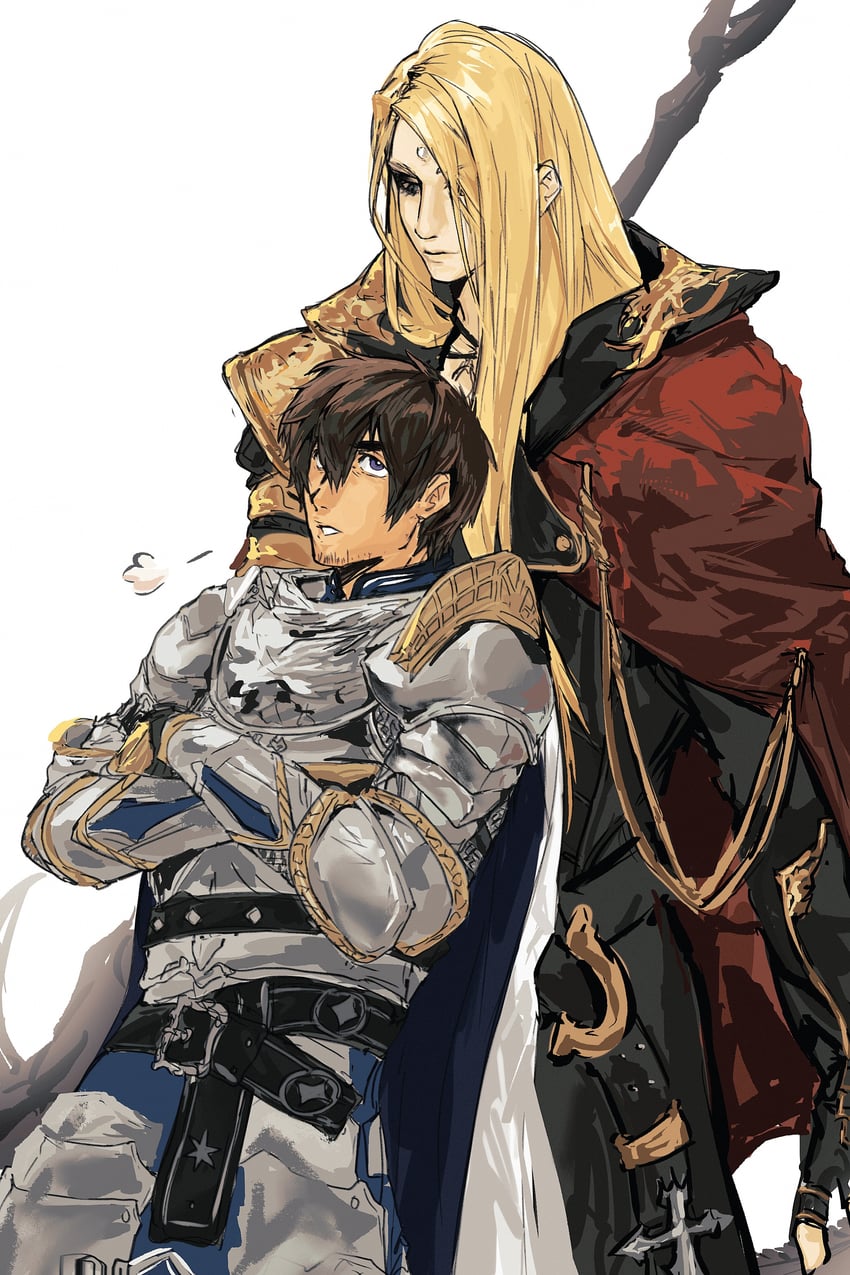 warrior of light, adventurer, paladin, and zenos yae galvus (final fantasy and 1 more) drawn by marikmame