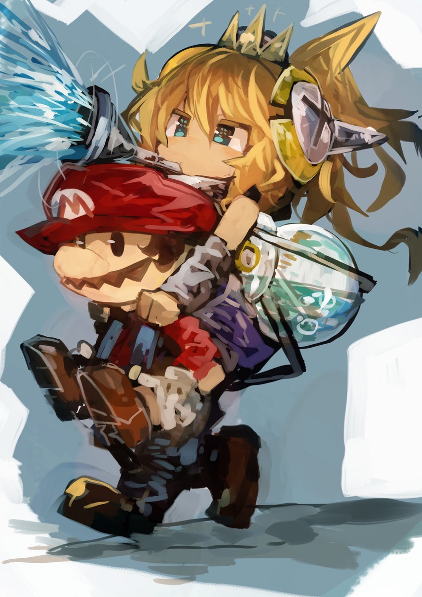 mario and f.l.u.d.d. (mario and 2 more) drawn by kaamin_(mariarose753)