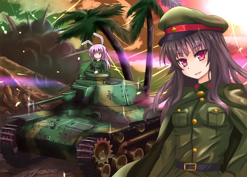 reisen udongein inaba and houraisan kaguya (touhou) drawn by sumapan