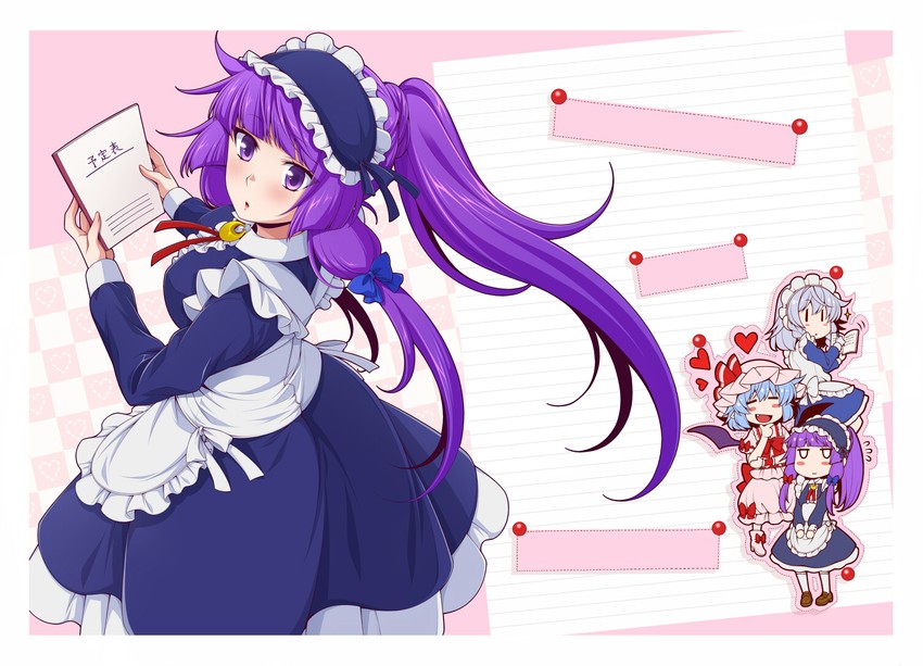 remilia scarlet, izayoi sakuya, and patchouli knowledge (touhou) drawn by eichi_yuu