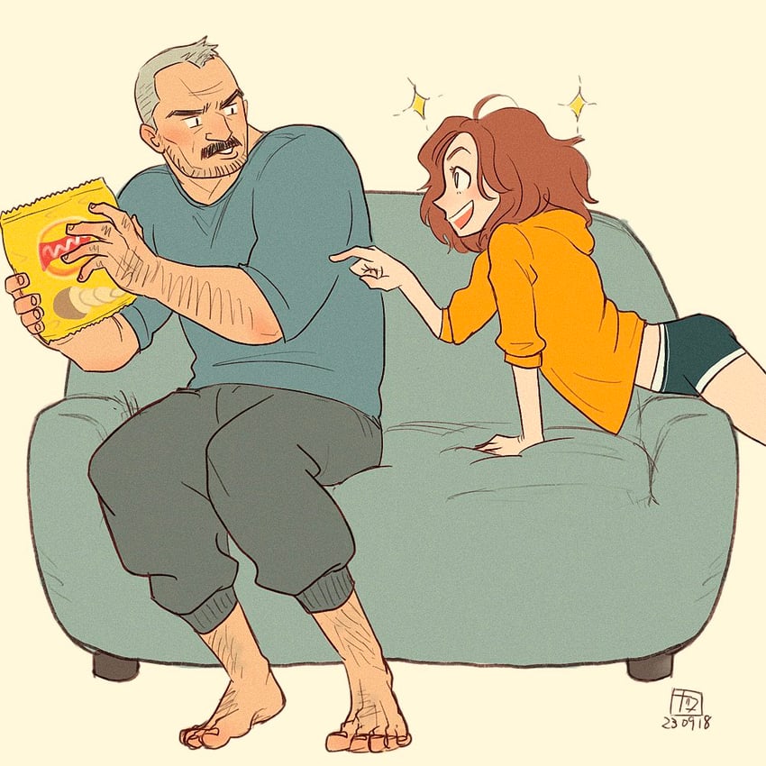 aaron gruber and madison (original) drawn by o_natsuo88