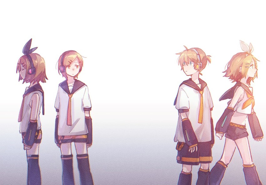 kagamine rin and kagamine len (vocaloid) drawn by mi_no_take