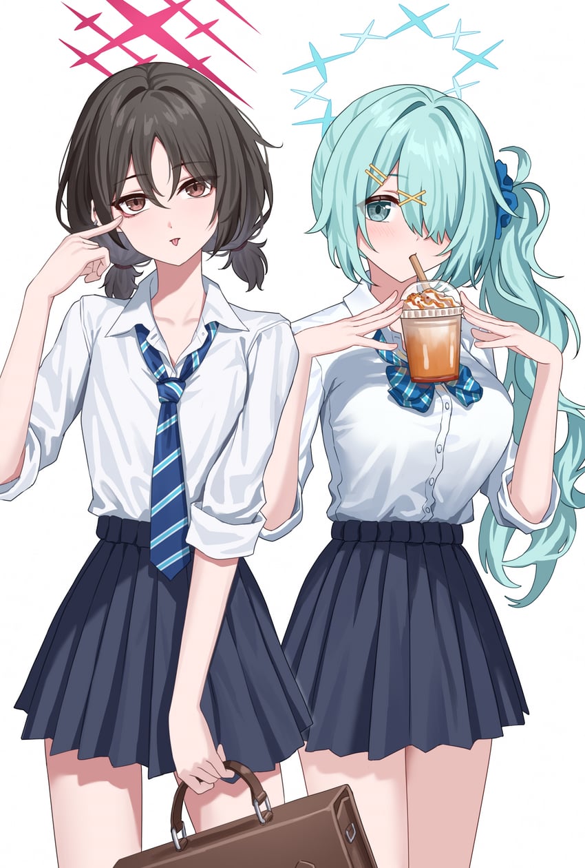 hiyori and misaki (blue archive) drawn by simoumi_217