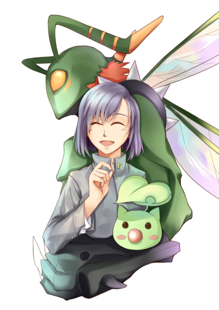 ichijouji ken, stingmon, and leafmon (digimon and 1 more) drawn by sanada_makomi